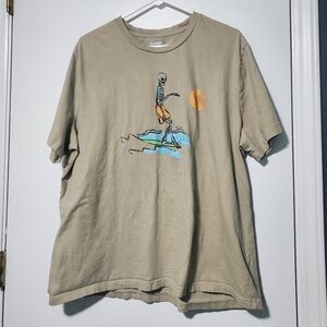 Old Navy Tan Short Sleeve Tee with Beach Graphic Size XXL